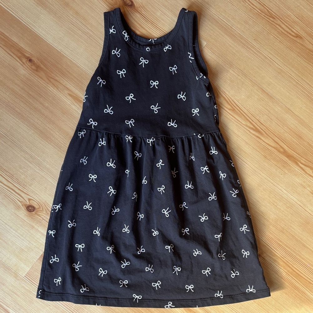H&M Black Dress with White Bow Pattern